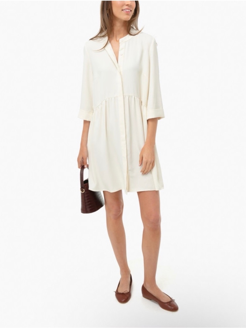 Tuckernuck Royal Shirt Dress Ivory Button Up XL